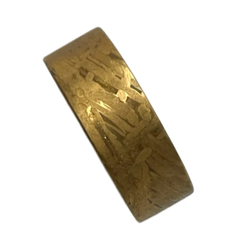 

Muonionalusta meteorite ring, natural iron meteorite plated with 24K gold, handmade carving craft, jewelry meteorite ring