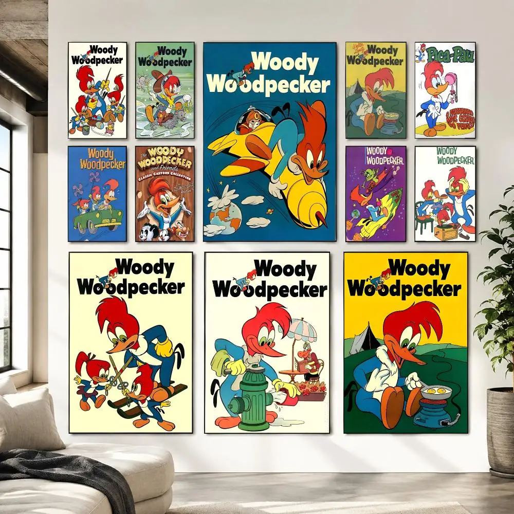 Best Seller W-Woody W-Woodpecker Painting Calligraphy Canvas Wall Art Living Room Bedroom Hallway ClearPrint Non-Fading&Gift