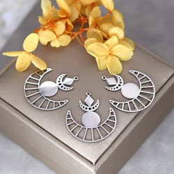 3pcs Crescent Moon Charms Stainless Steel Pendant Connector For Jewelry Making Handmade Earrings Necklace Diy Accessories