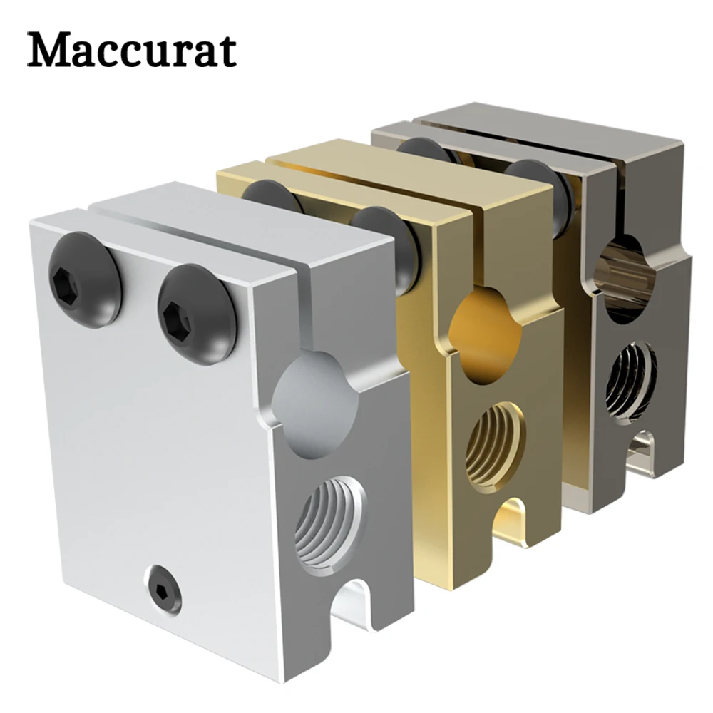 High Quality V6 Volcano Aluminum or Plated Copper Brass Heat Block for PT100 HT-100K Hotend 3D Printer Extruder Heated Block