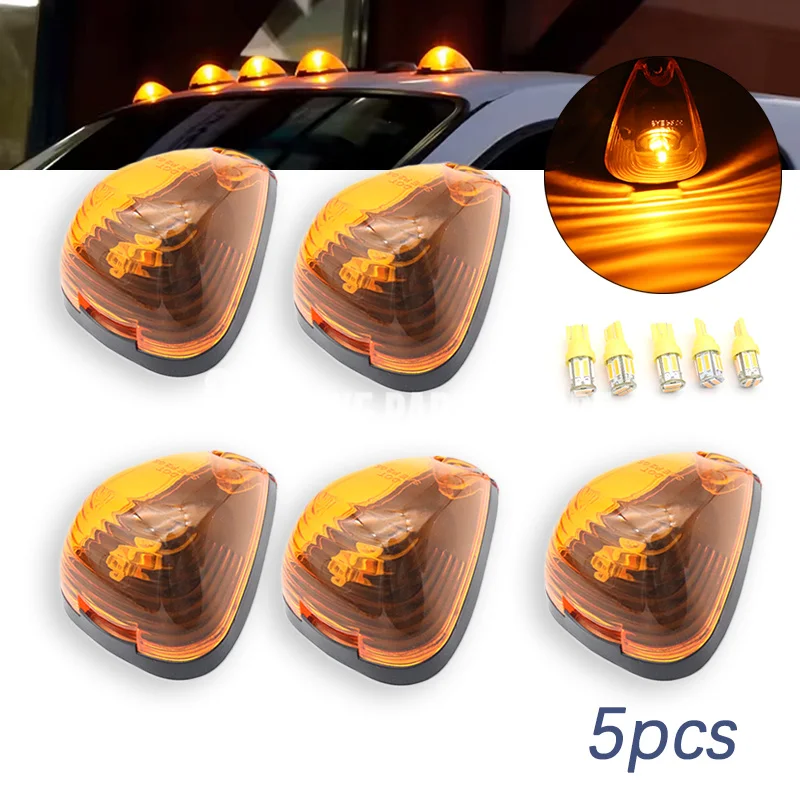 5PC Roof Top Cab Running Lights Kit For Ford F-250 F-350 1999-2016 Duty Pickup Trucks Cab Roof Running Clearance Marker Light