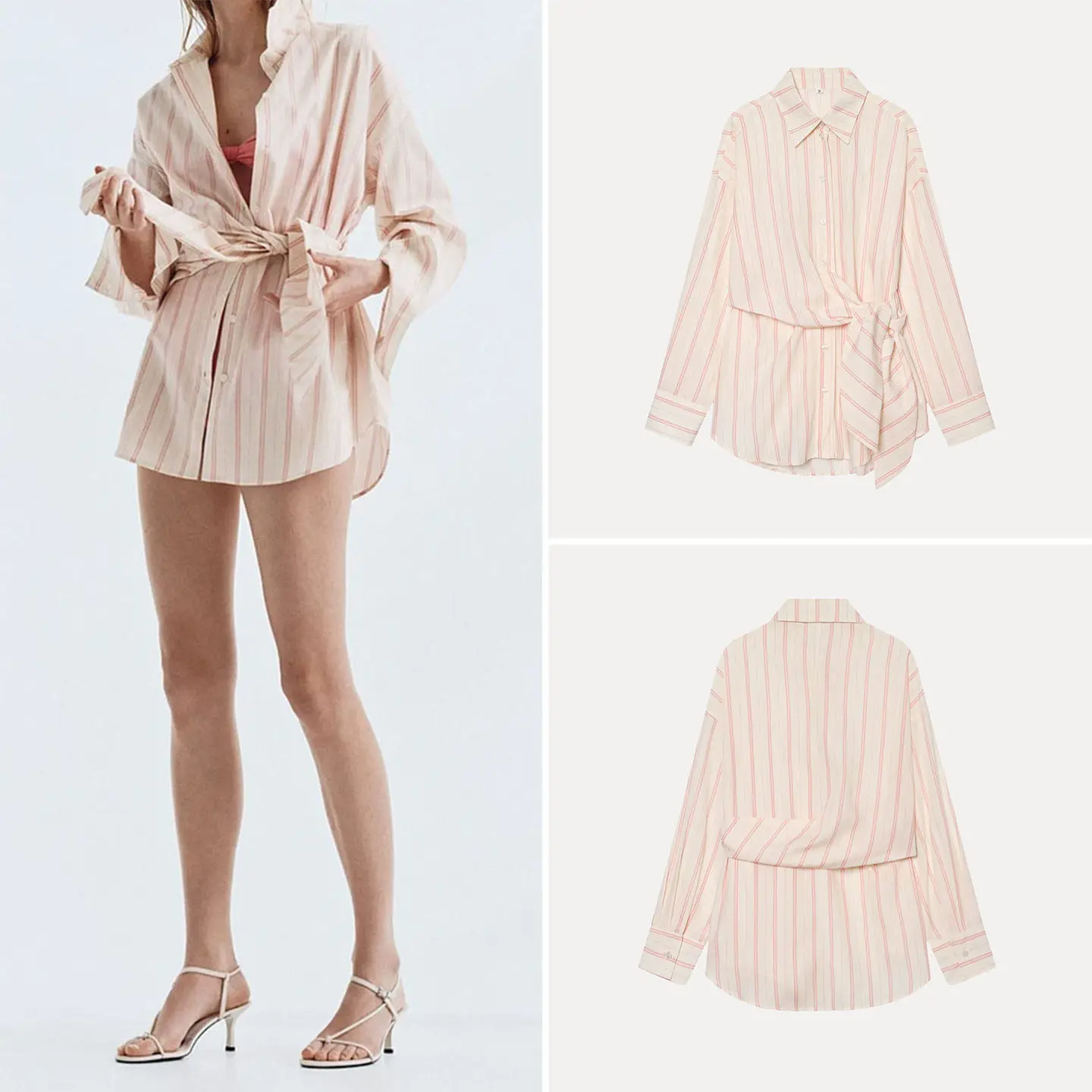

Casual Striped Long Sleeve Shirt Women's Loose Fit Button Design Summer 2026 New Style Youth Daily Wear Chinese Brand Zadata