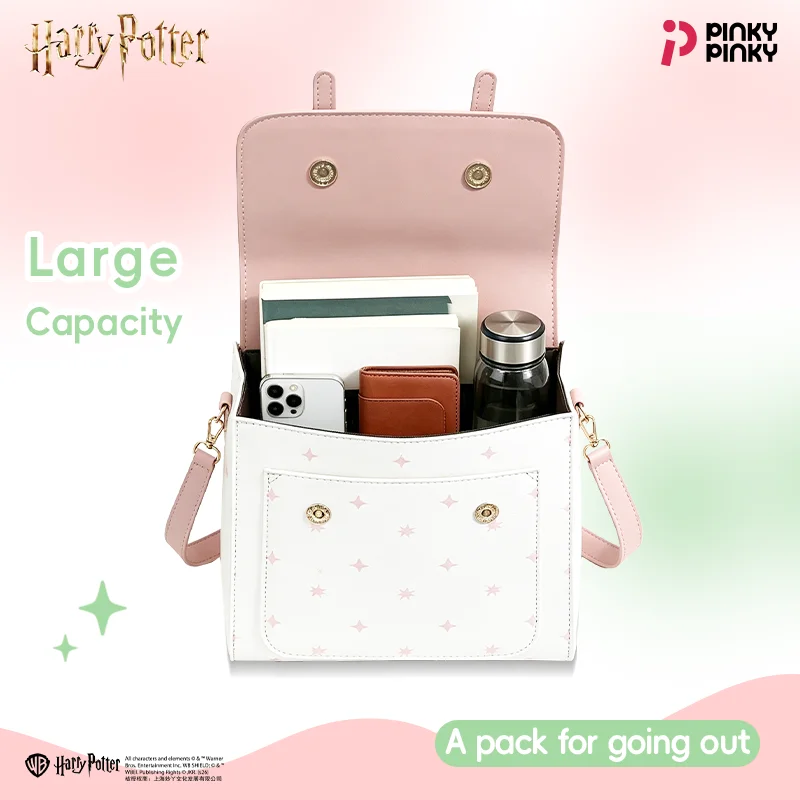 Pinky Harry Potter Backpack Handbag Hagrid's Cake PU Leather for Daily Halloween Christmas Birthday Gift for Women Students