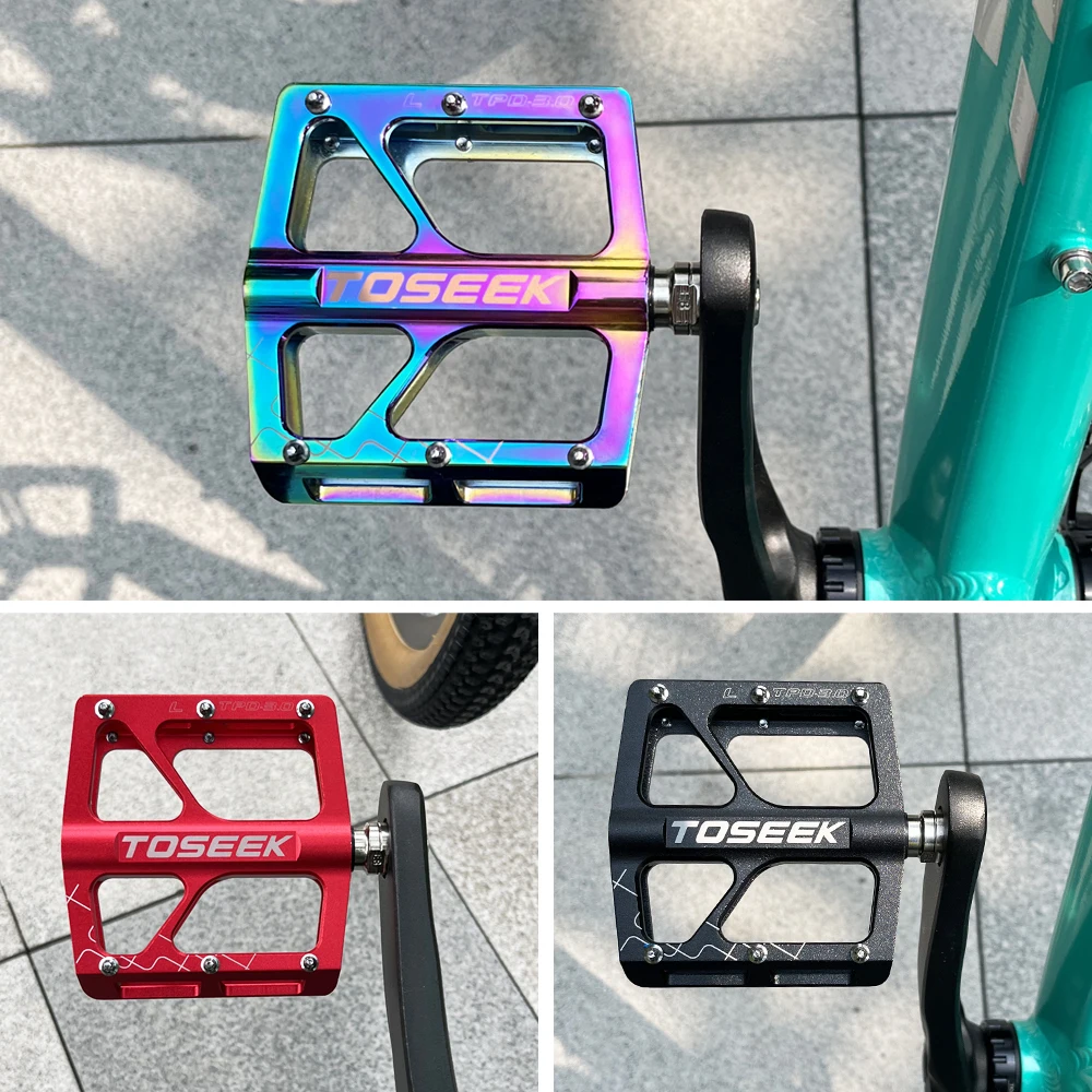 TOSEEK 3 Bearings Pedal Bicycle Bike Pedal Ultralight Anti-slip Footboard Bearing Quick Release Aluminum Alloy Bike Accessories