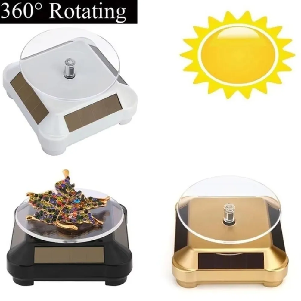 360 Rotating Solar Showcase LED Light Automatic Rotating Rotating Display Turntable Light Powered Rotation ABS Material