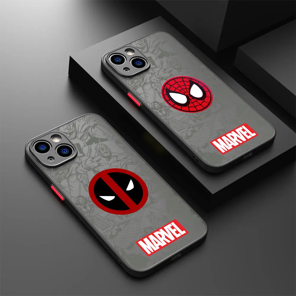 phone case for Apple iPhone 11 Pro Max 15 13 14 Plus 8 12 Mini SE XS Protective Sleeve Cover funda Marvels Comics LOGO Deadpool