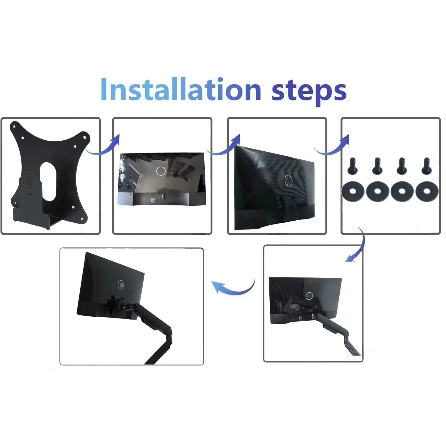 Nowy adapter VESA do monitorów Dell S2319H S2419N SE2219H SE2419HR z uchwytem montażowym do ramion monitorów VESA 75x75 i 100x100 — zdjęcie produktu 2