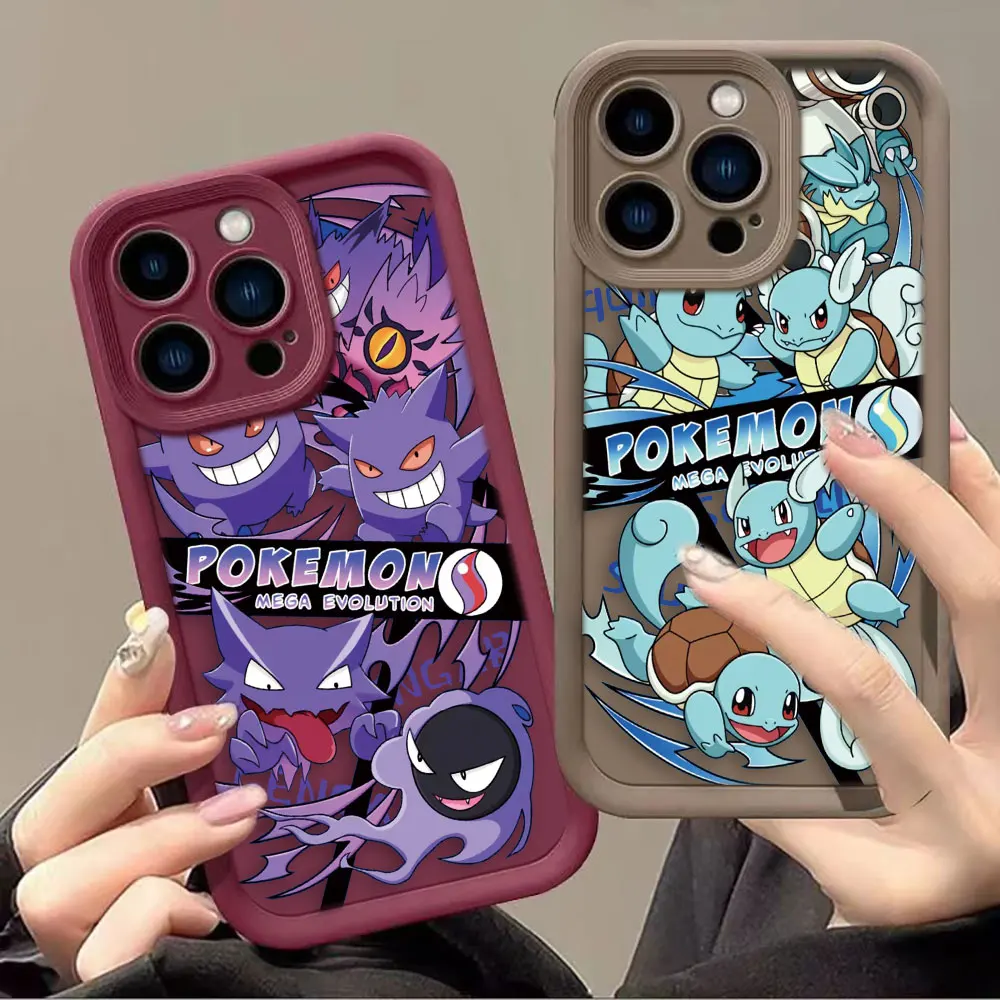 Japan Gengar Pokémon Dragon Case For Realme C12 C20 C21 C21Y C30 C31 C33 C53 C55 C67 4G 12 11 8 8I 7I 5 GT 3 NARZO 50 Case Funda