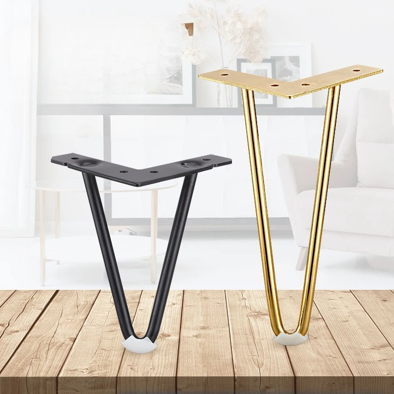 

4 шт., 10/15 см, фурнитура, металлические утолщенные стальные ножки, V-образная мебель, две вилки, железные прикроватные ножки для журнального столика