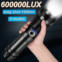 High Power Led Flashlight USB Rechargeable Torch Light Zoomable Hand Lantern For Camping, Outdoor & Emergency Use