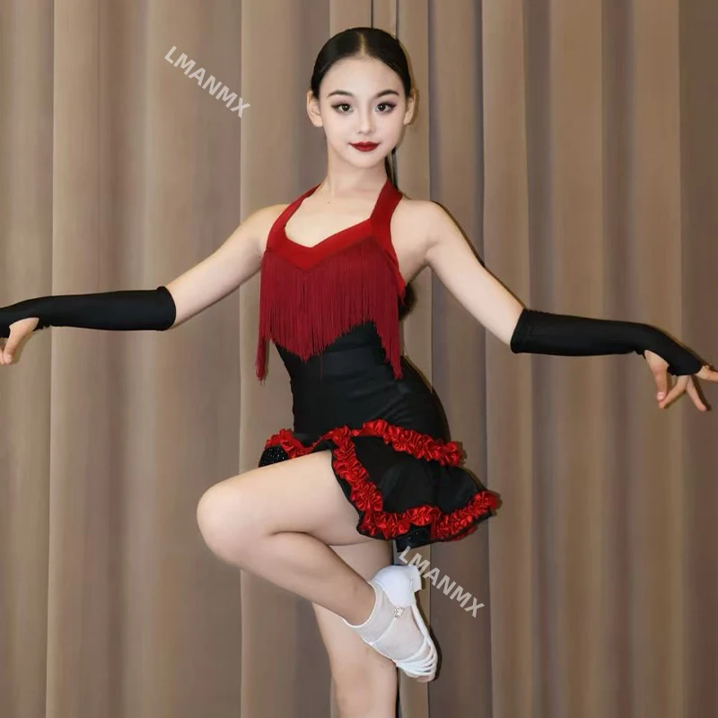 Mädchen 2025, neues Herbst/Winter-Tanz-Tutu für die tägliche Praxis mit Quasten für Kinder