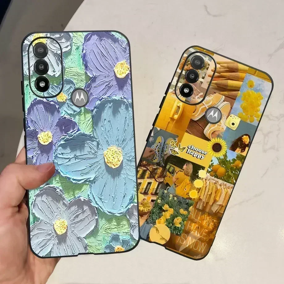 Casing Motorola Moto E20, sarung HP silikon lembut TPU hitam, penutup kupu-kupu warna-warni lukisan untuk Motorola E20 E 20 6.5"