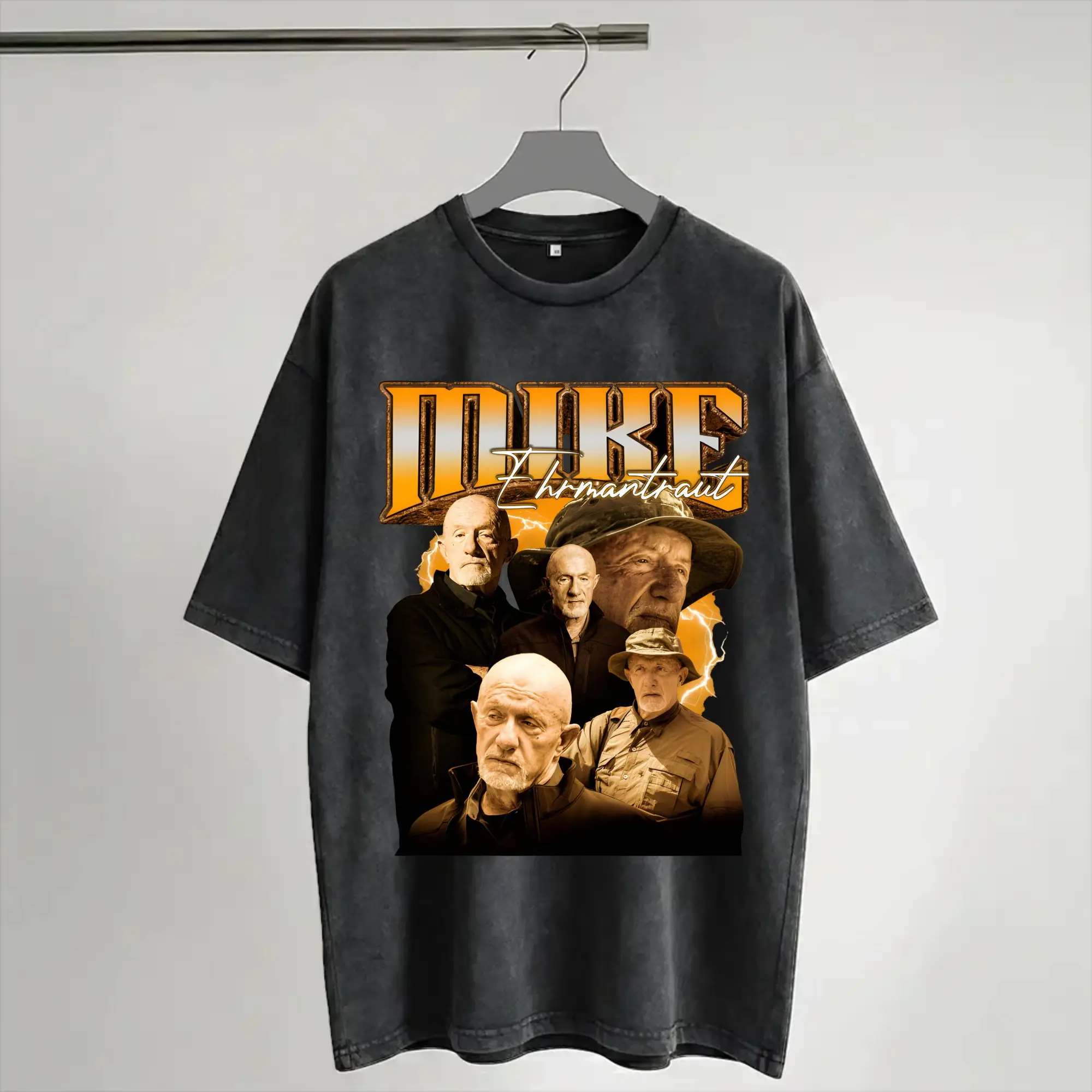 Mike Ehrmantraut Breakings Bads  Washed T Shirts Streetwear Hip Hop Vintage T-Shirt  Tees Tops Men Women 100% Cotton Harajuku