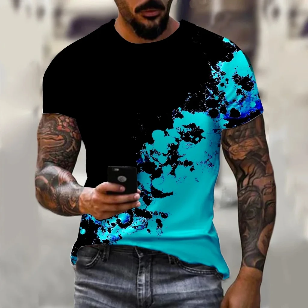 Summer Fashion New Men\'s Printed T-shirt O-Neck Pullover Large Short Sleeve Street Fashion Harajuku Luxury Top