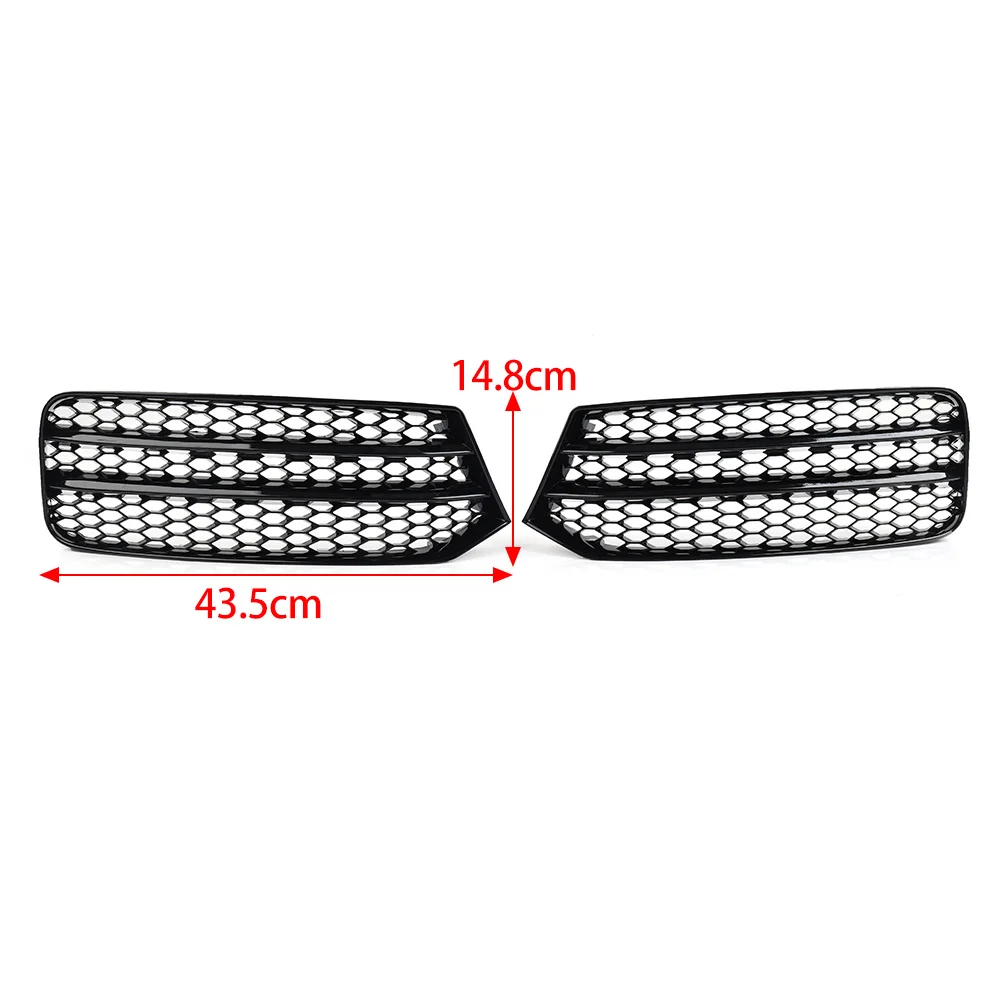 2 Pcs Black Car Open Mesh Honeycomb Front Bumper Lower Air Guide Grille Cover For Audi A1 8X 2014 2015 2016 2017 2018