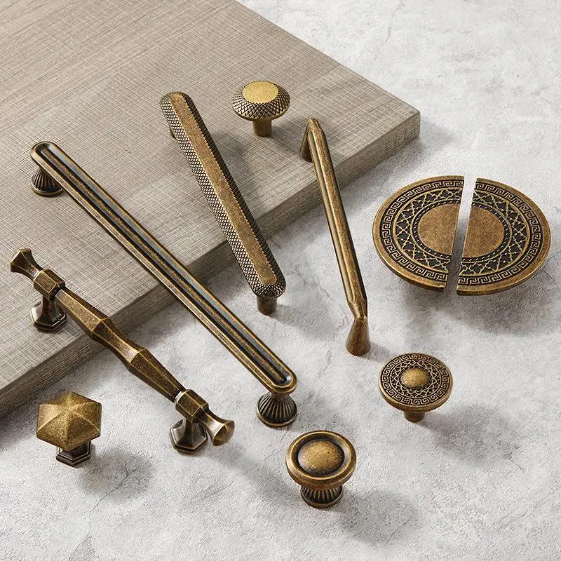 Rustic Drawer Pulls in Solid Zinc Alloy Perfect for Antique Brass Cabinet Handle Replacement