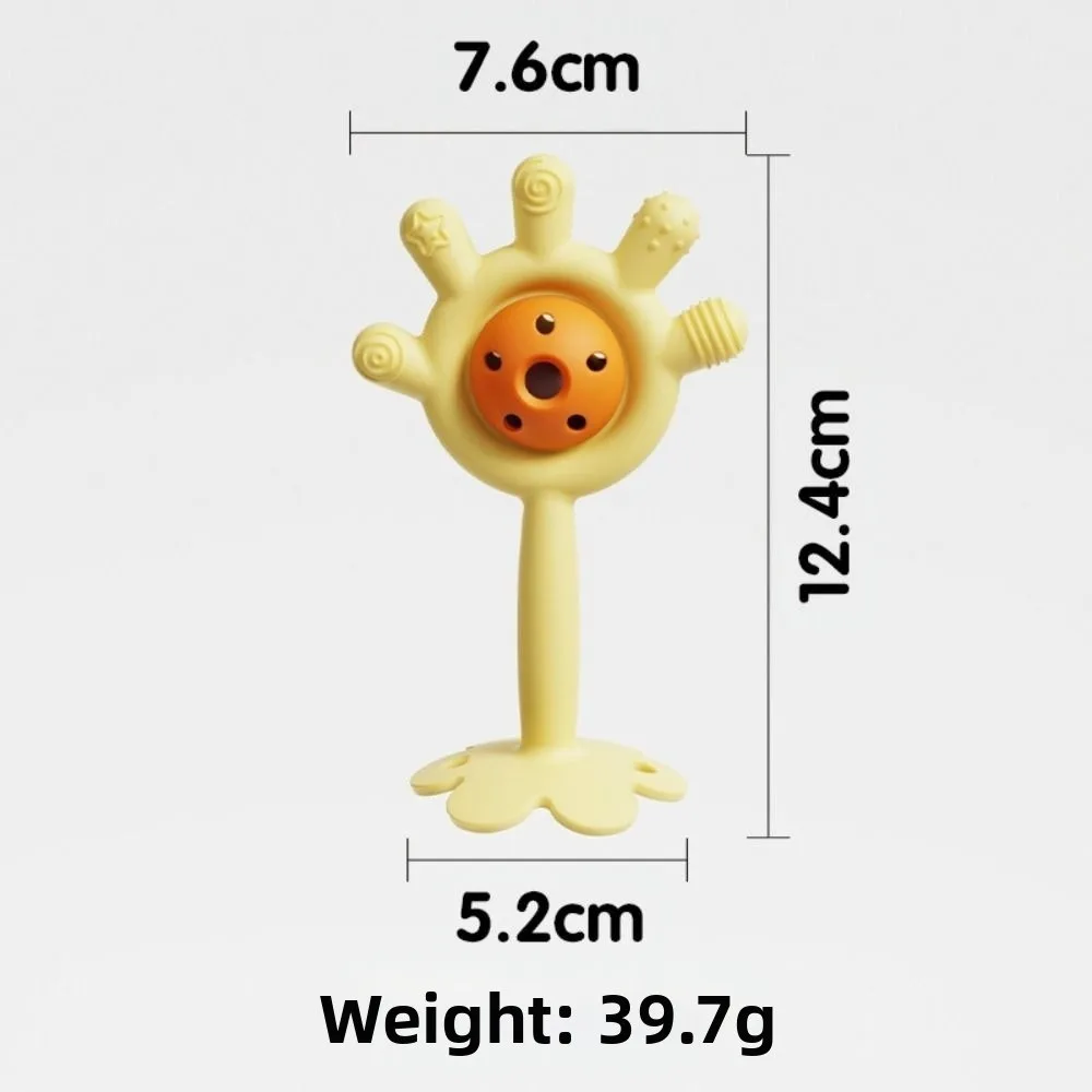 عالية الجودة سيليكون عضاضة لعبة BPA الحرة الرضع انتزاع هزة اليد جرس مهدئا الغذاء الصف التسنين ملحقات لعبة المضغ #3