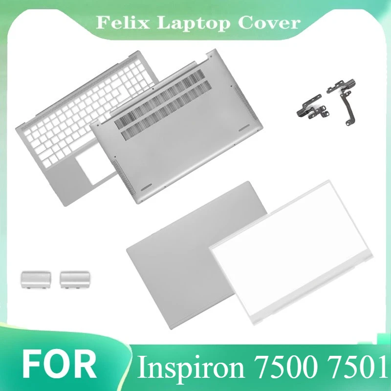 

Для ноутбука Inspiron 7500 7501, новая задняя крышка с ЖК-дисплеем/передняя панель/подставка для рук/нижний корпус/петли, верхний чехол 0C4MXD 07W3N8, серебристый 15,6