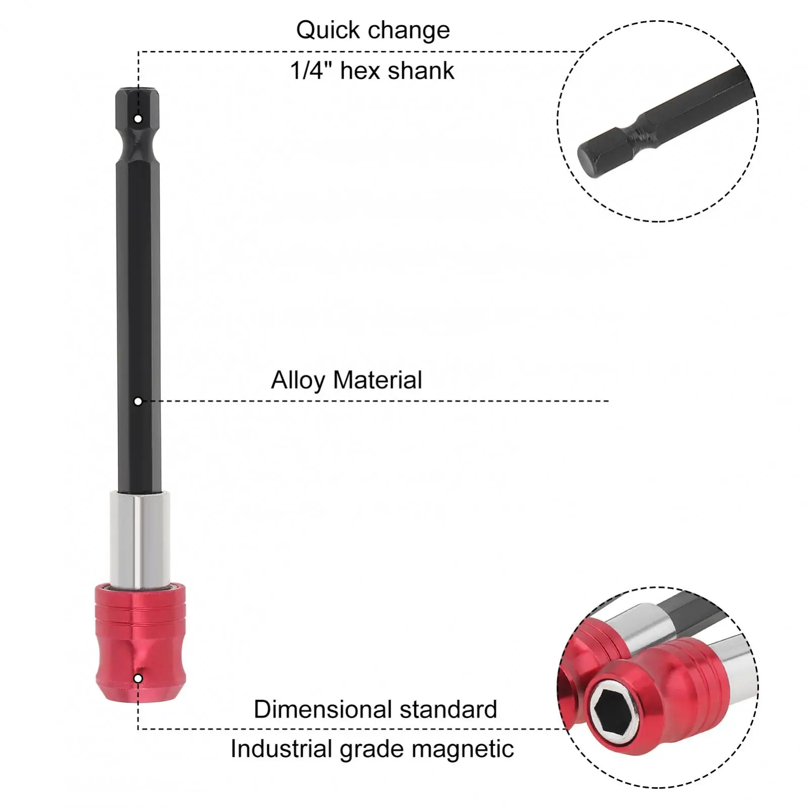 Magnetic Screwdriver Bit Holder Adapter Quick Release Hex Shank Extension Bar Quick Change Socket Screw Driver Drill Bits