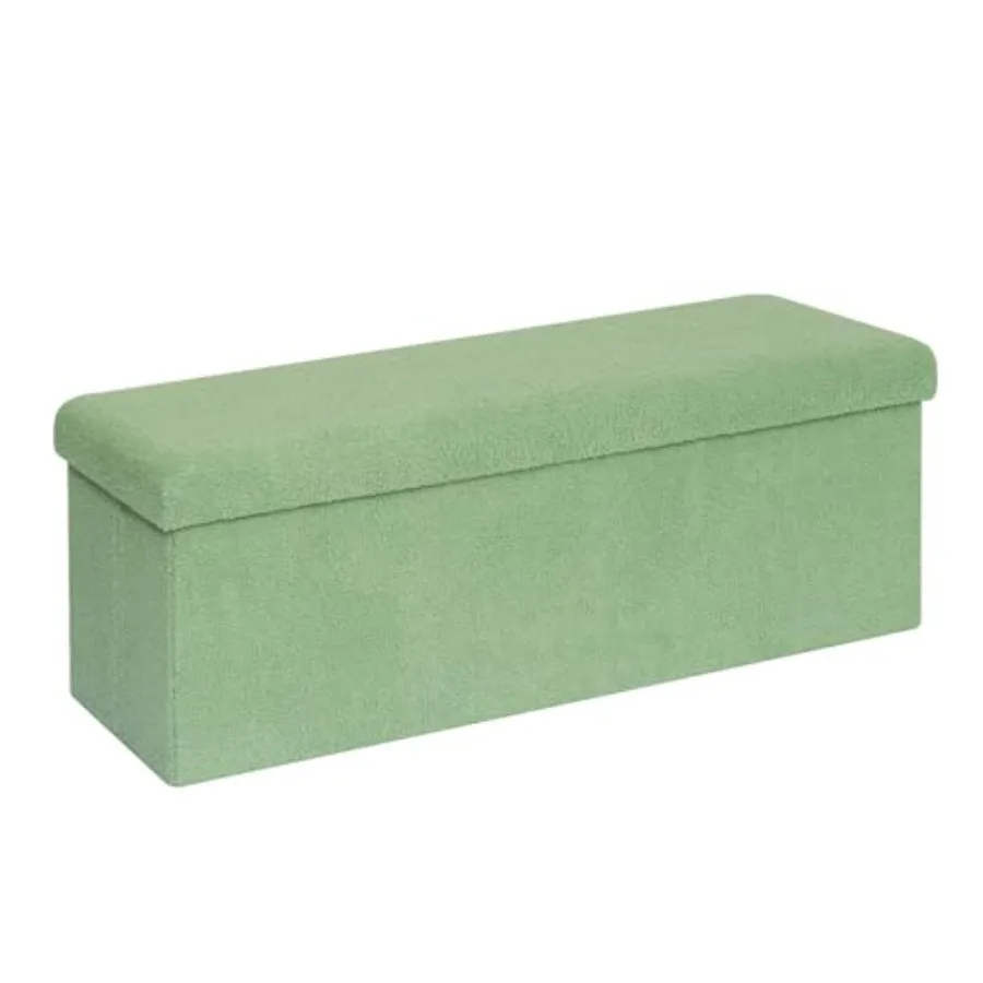 

Storage Ottoman Bench Sherpa Ottoman Feet Rest Foldable Boucle Ottomans Large Storage Box Entryway Bench for Dorm 43.3'' x 15''