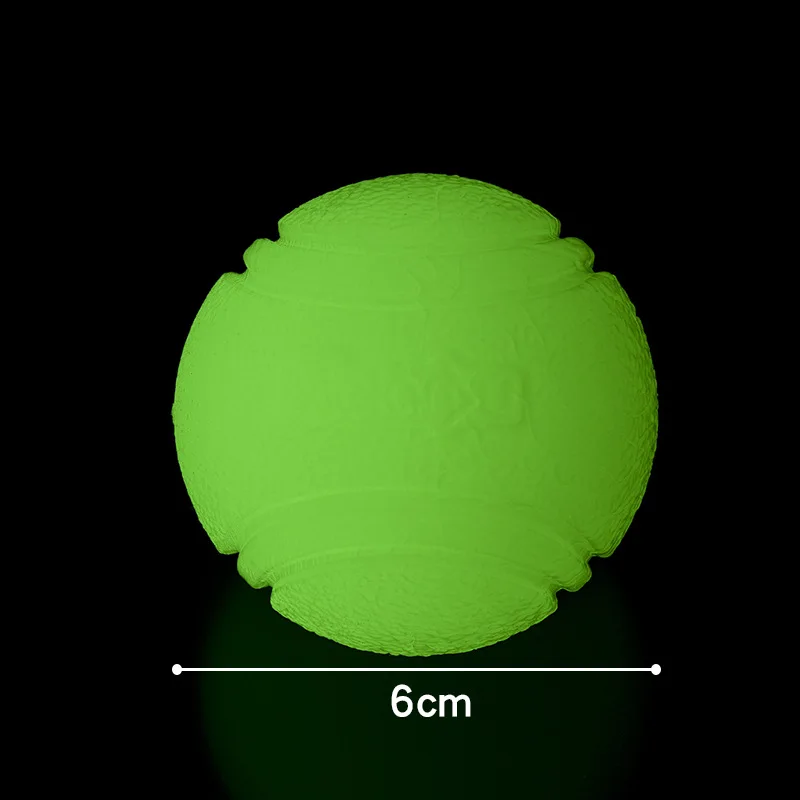 Pet ball elastic glow-in-the-dark ball, bite-resistant solid ball, small, medium and large dog teething toys; Three full sizes