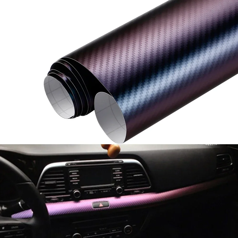 Chameleon 3D Carbon Fiber Car Sticker Color Change Vinyl Film Stickers and Decals Auto Body Decoration Custom Car Accessories