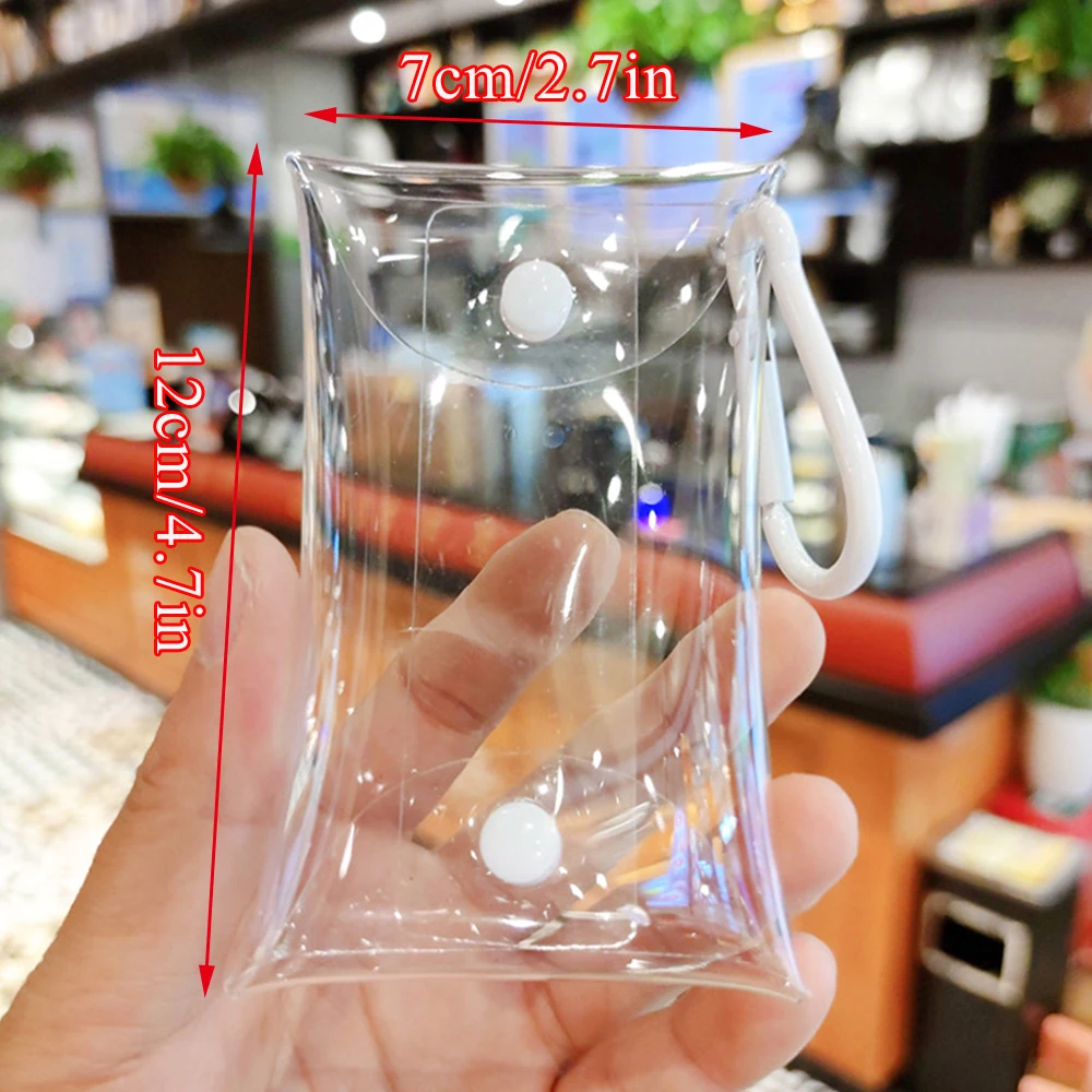 Anime Badge Display Box Mini Doll Bag With Colored Keychain Button Fashion Organizer Box Thicken Transparent Storage Pouch