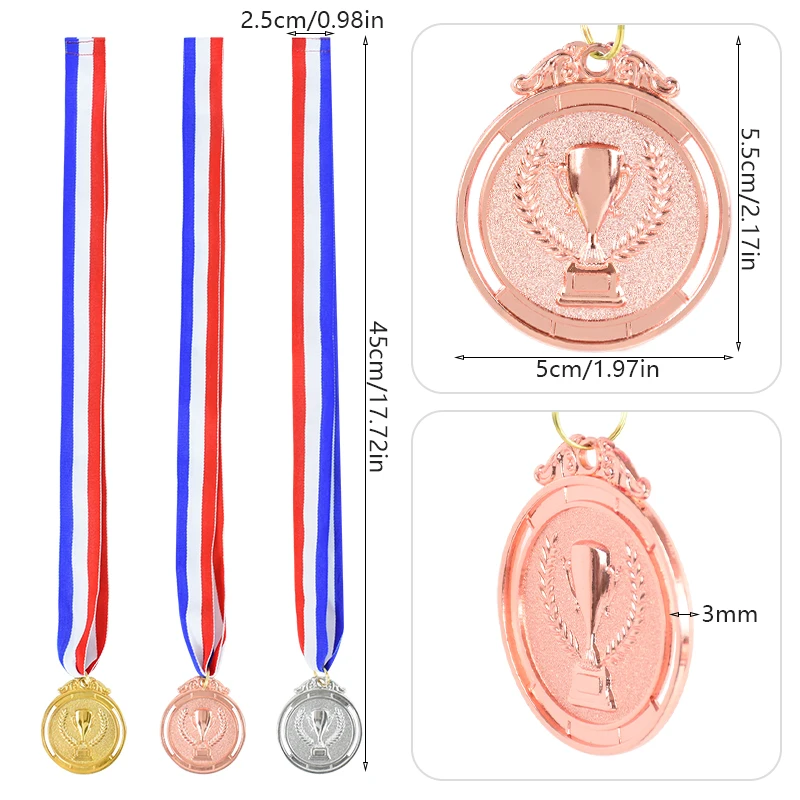 6/1Pcs Alloy Gold Winners Medals Sports Prize Awards Toys For Sports Competition Kids Birthday Party Favors Pinata Fillers