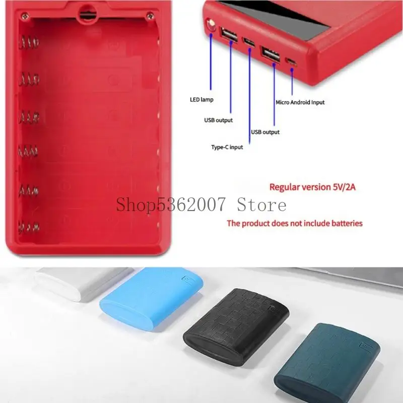 Daya DIY 8x18650 Kotak Baterai Tipe C USB Pengisian Kasus untuk Rumah 40JB