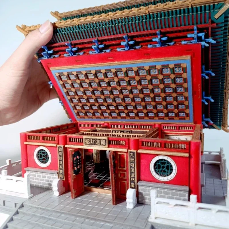newNew product, the Temple of Wealth, a wooden assembly model of national style ancient buildings