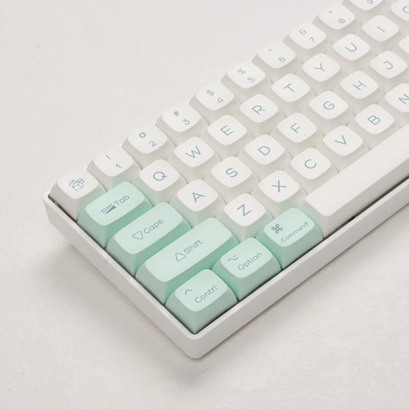 Ice crystal mint and lime themed keycaps XDA ball caps PBT heat sublimation compatible MAC and WIN small full set keycaps