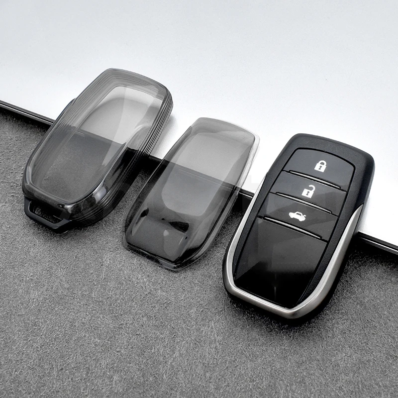 Przezroczyste etui z TPU na kluczyk samochodowy do Toyoty Sienna Venza Harrier Tundra RAV4 Prime Mirai Hilux Alphard Vellfire — zdjęcie 6