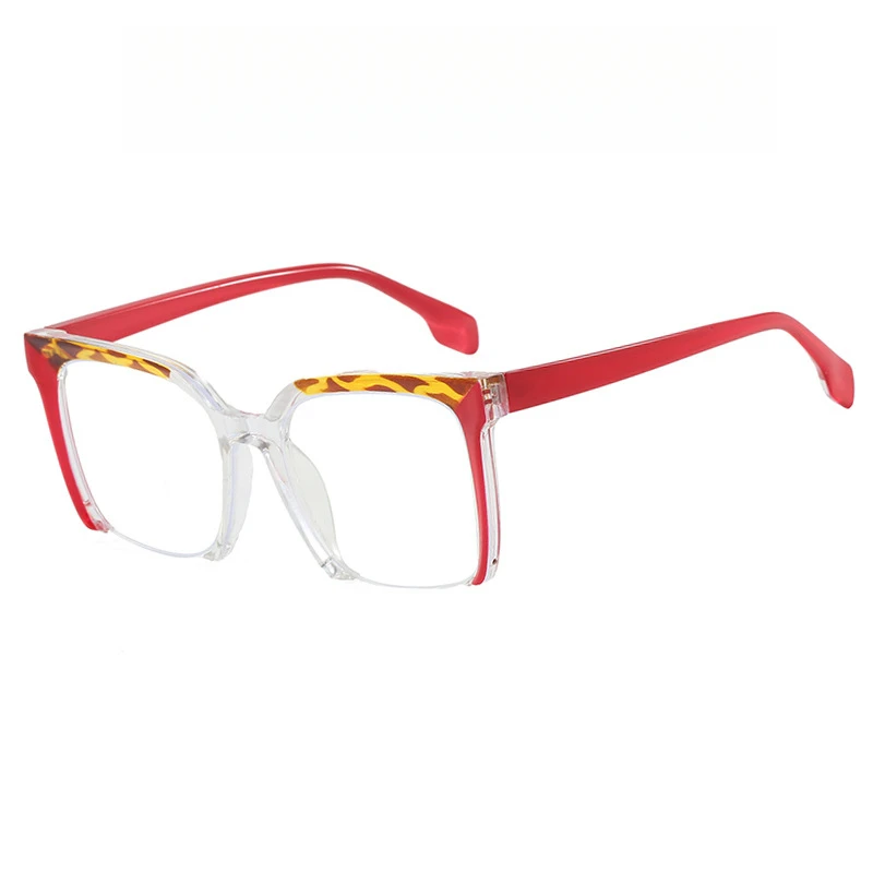 Square-shaped large-frame fashionable eyeglass frame - European-style women's daily anti-blue light glasses