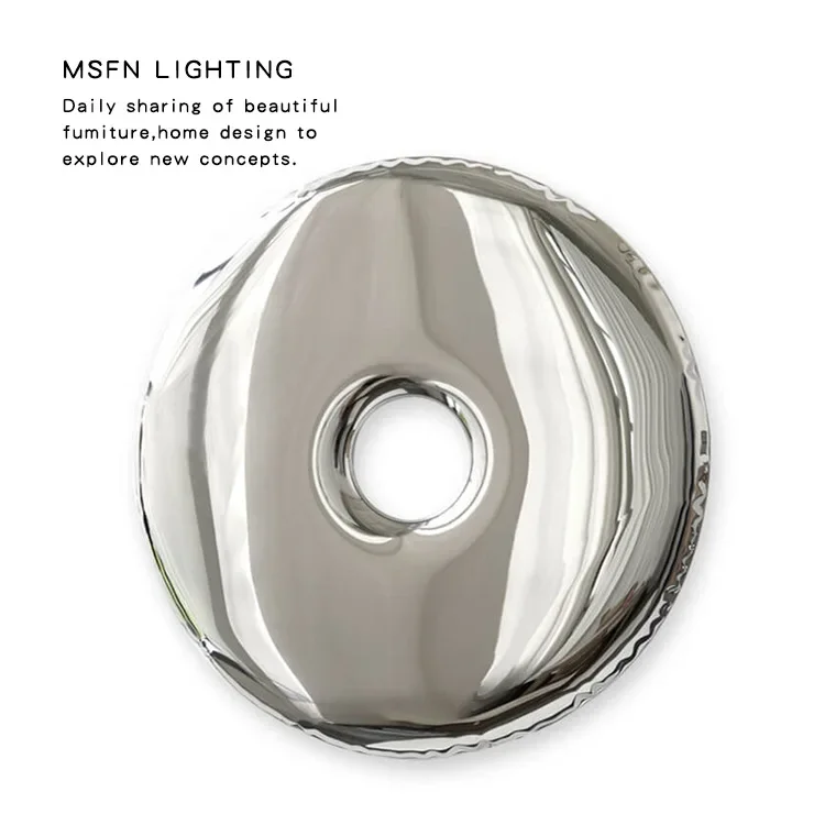 Creative Trend Hollow Round Mirror Living Room Bedroom Stainless Steel Decorative Contemporary Art Round Wall Mirror