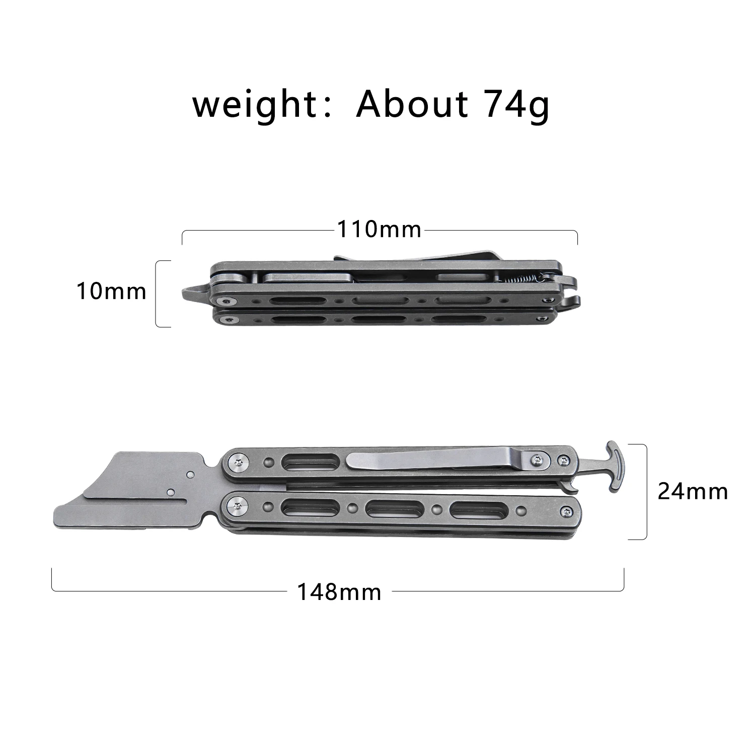 TGZUO Titanium Alloy Handle Folding Multifunctional Tool Outdoor EDC Utility Portable Pocket