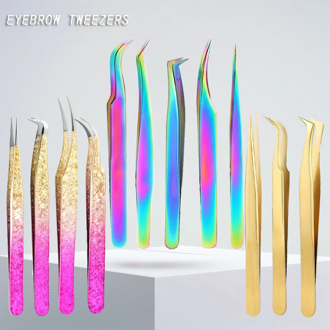 まつげエクステピンセット,ステンレス鋼,3D,精密クリップ,メイクアップツール,ネイルアートアクセサリー