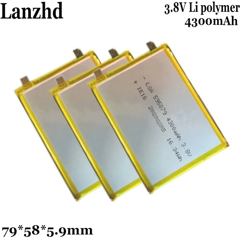 3.7V Li Polymer Lithium Battery For Power Bank Bluetooth Speakers Tablet DVD 4300MAH 595879 79*58*5.9mm