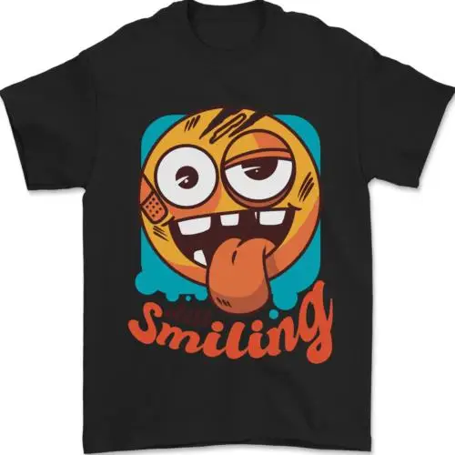 Still Smiling Funny Exhausted Tired Mens T-Shirt 100% Cotton