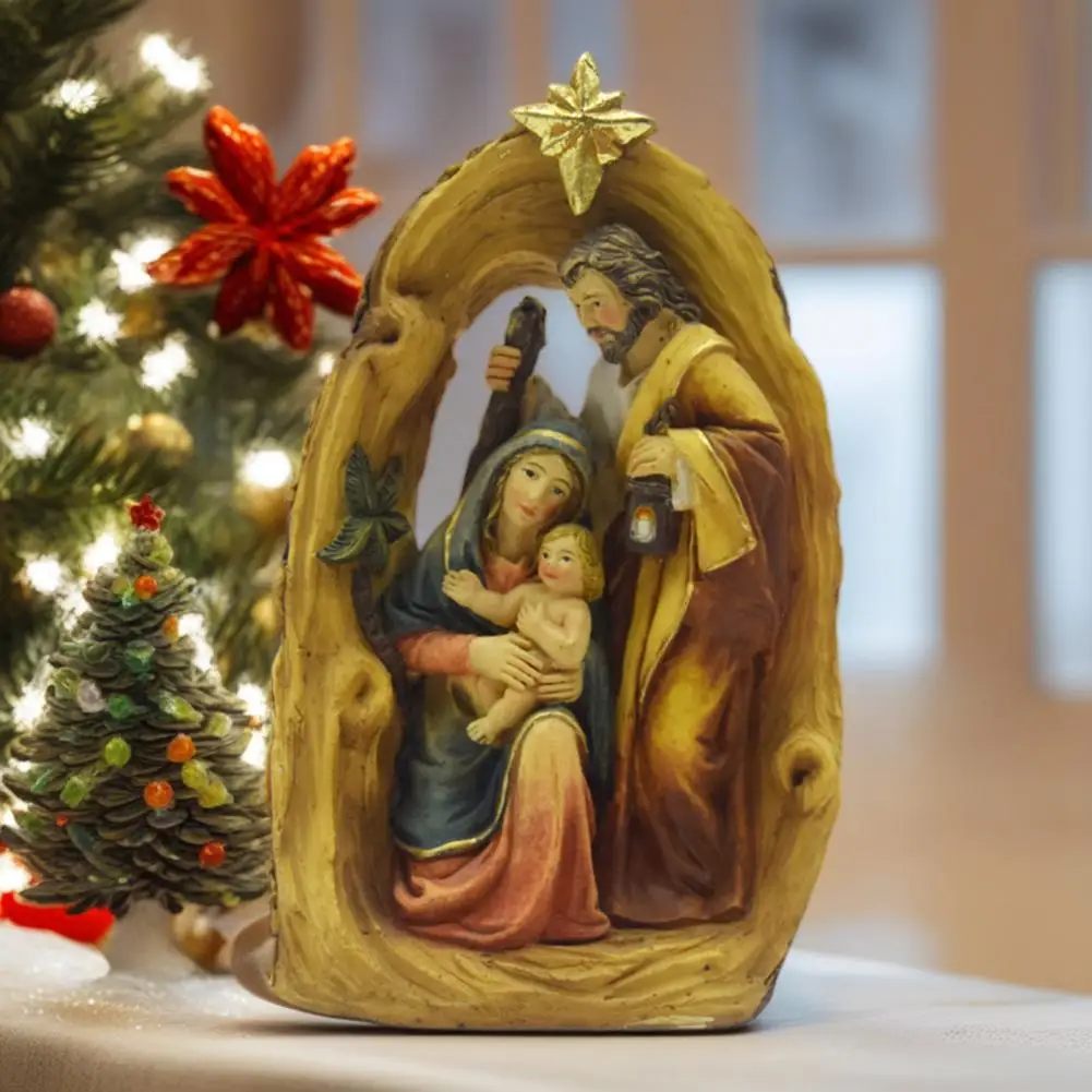 

Resin Nativity Figurine Holiday Nativity Decoration Resin Nativity Scene Statue Holy Family Sculpture for Christmas Party
