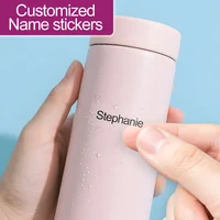  Etiquetas de nombres duraderas y transparentes personalizadas para niños, útiles escolares, pegatinas impermeables, etiquetas de papelería y fiambrera personalizadas 