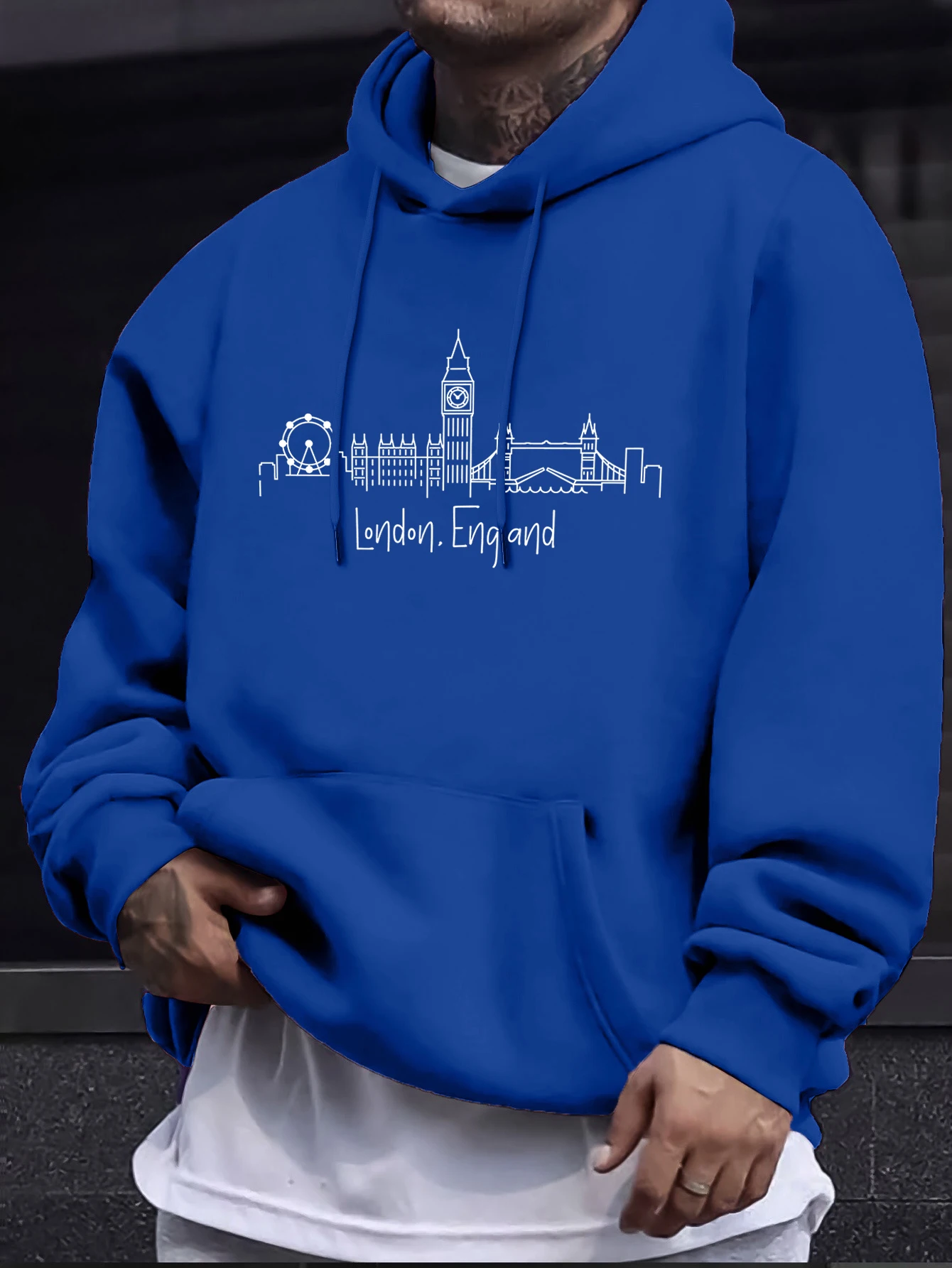 Londres angleterre lettre simplicité imprimer hommes pulls rue pulls décontractés automne sweat à capuche chaud classique tout-Match vêtements de sport