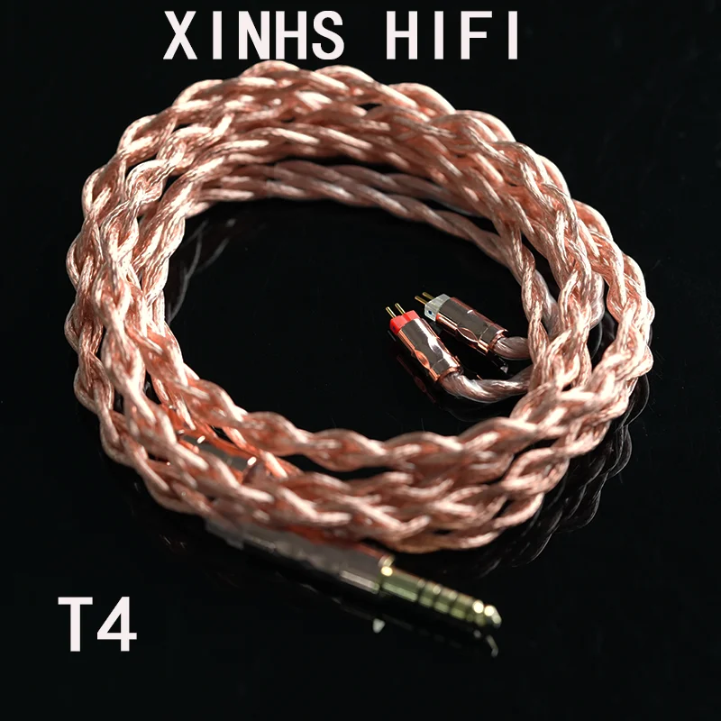 

XINHS HIFI T4 4-Core Oil Immersed Copper HiFi IEM Upgrade Cable With 4.4mm,3.5mm/MMCX/2Pin/IE900 For Youth M5 Olina IEM