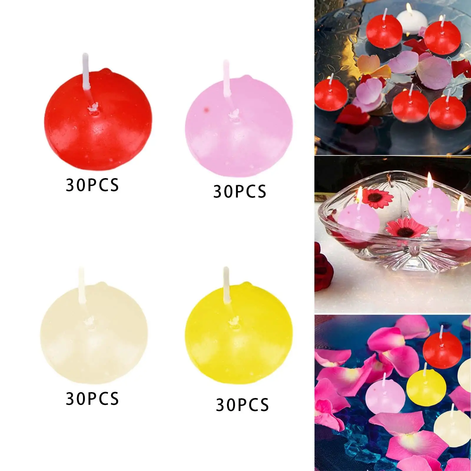 30Pcs Floating Candles Decor for Valentine\'s Day Christmas Party Celebration