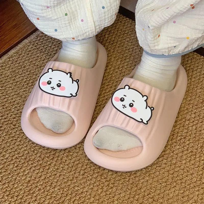 Chiikawa Cute New Style Womens Slippers, Summer Thick Sole Slide Sandals, Lightweight Non Slip for Indoor  Outdoor Use