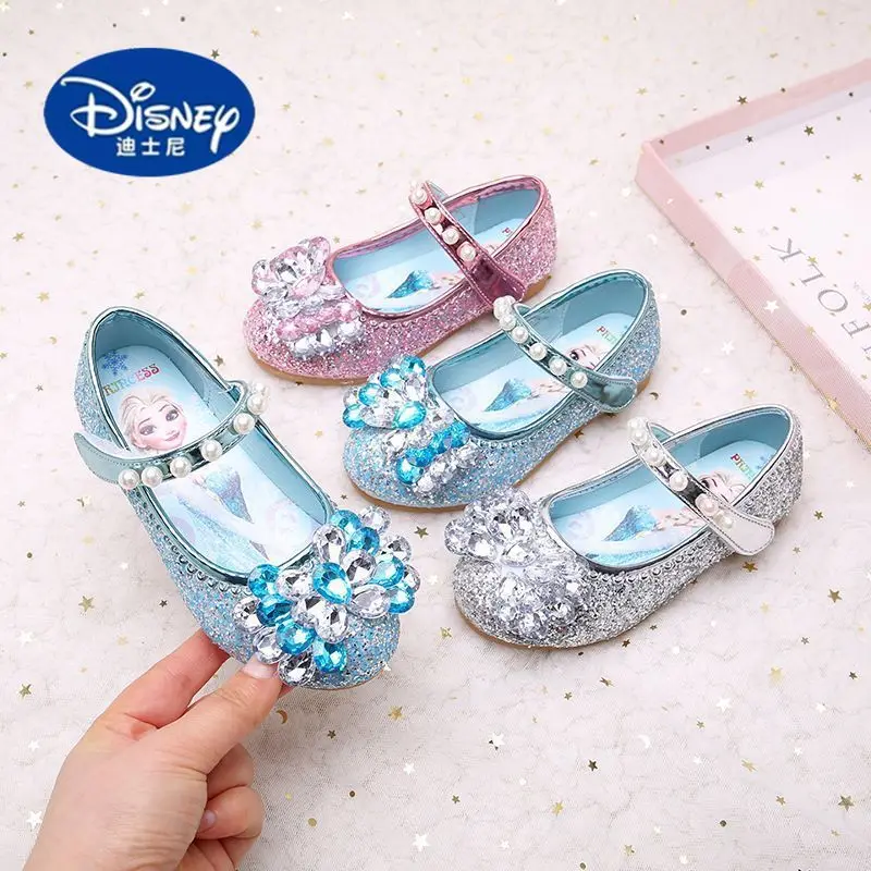 ディズニープリンセスシューズ2025、エルサグリッタークリスタルシューズ（女の子用）、キラキラドレスアップ＆パフォーマンス