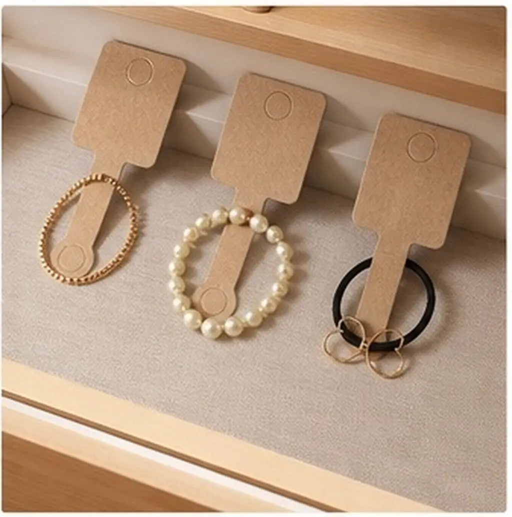 100Pcs Jewelry Packaging Display Cards Self-Adhesive Folding Bracelet Earring Hanging Cards for Selling Earing Holder