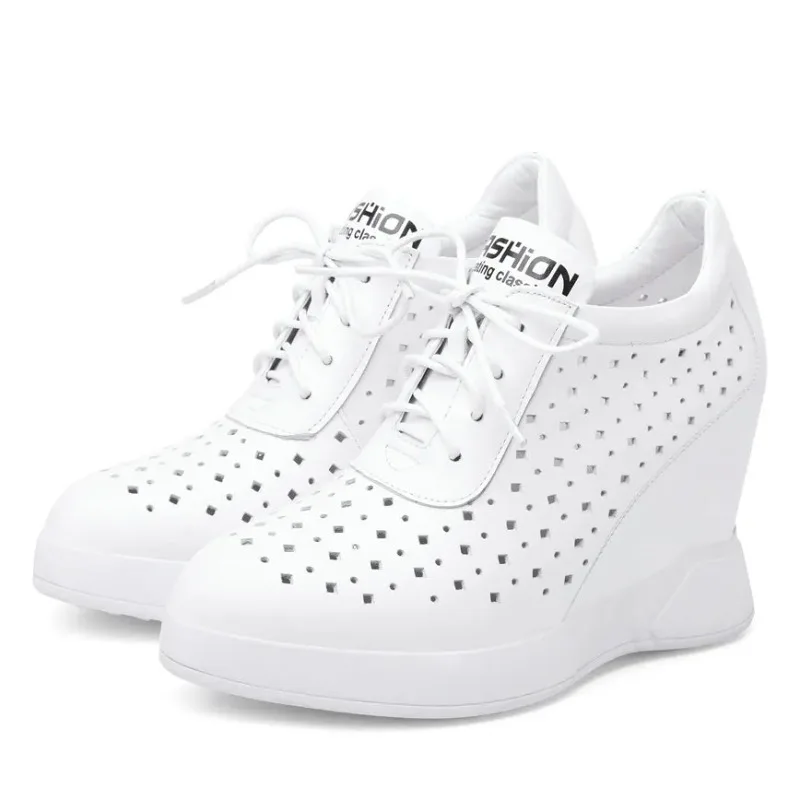 

Женские кроссовки на высоком каблуке, белые, черные, модные, с толстой подошвой 10 см, повседневные, вулканизированные, спортивные, на высокой платформе