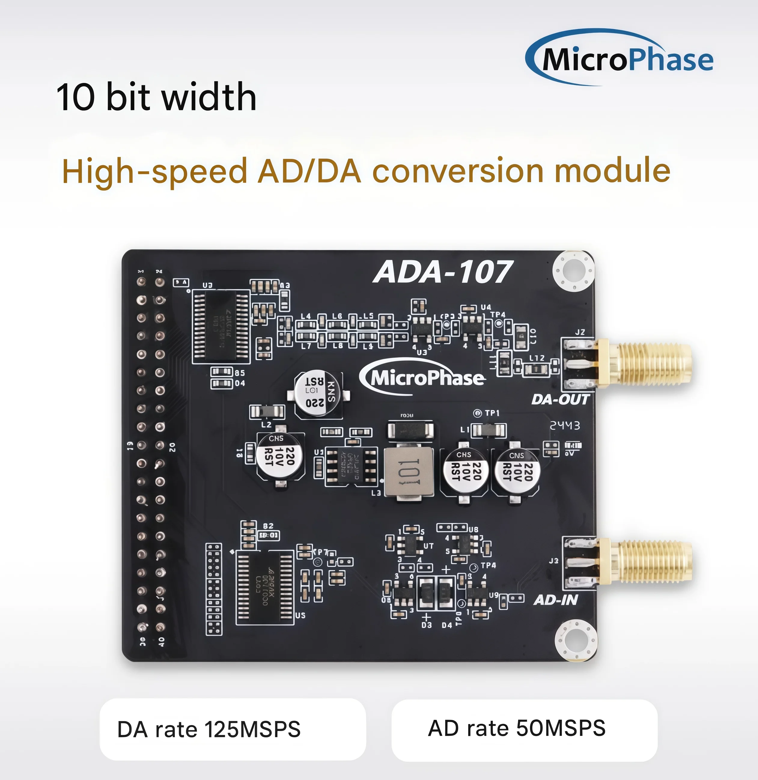 Microphase FPGA development board supporting high-speed AD DA module ADA107