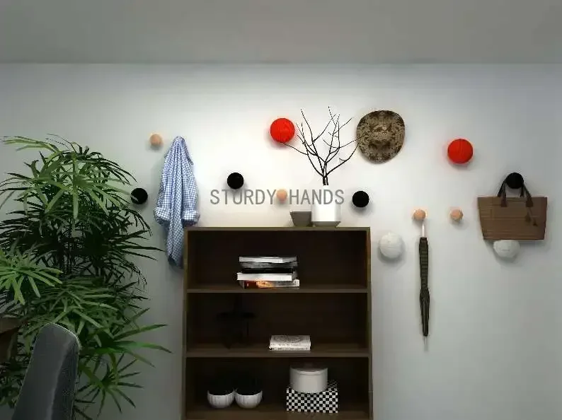 Wall Clothes Hanger Coat Wood Coat Rack Garden Round mushroom hook hook Wall hanger wooden Coat hooks Pretty Home Decoration