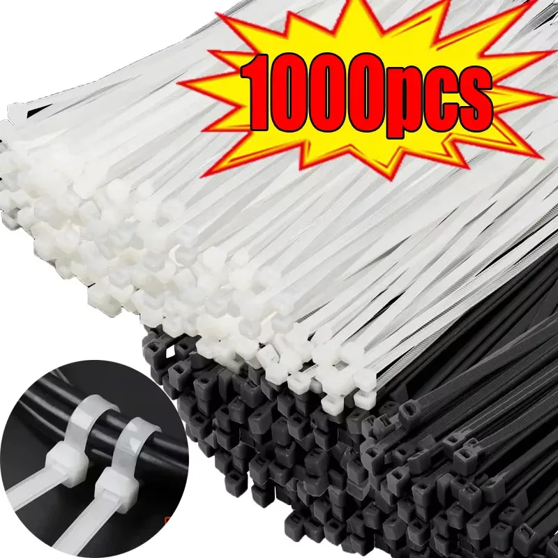 100/1000 PCS Self-locking Plastic Nylon Tie White Fastening Strap Cable-Tie-Set Cable Zip Tie Fastening Ring Zip Wraps Strap Tie